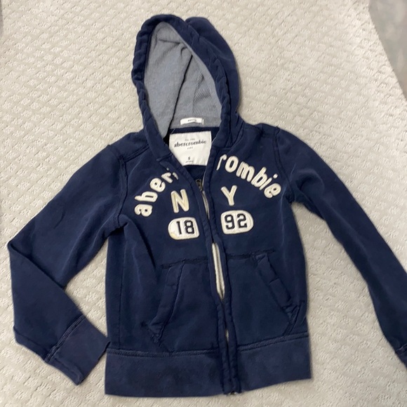Abercrombie Kids navy zip up hoodie size small - Picture 1 of 1
